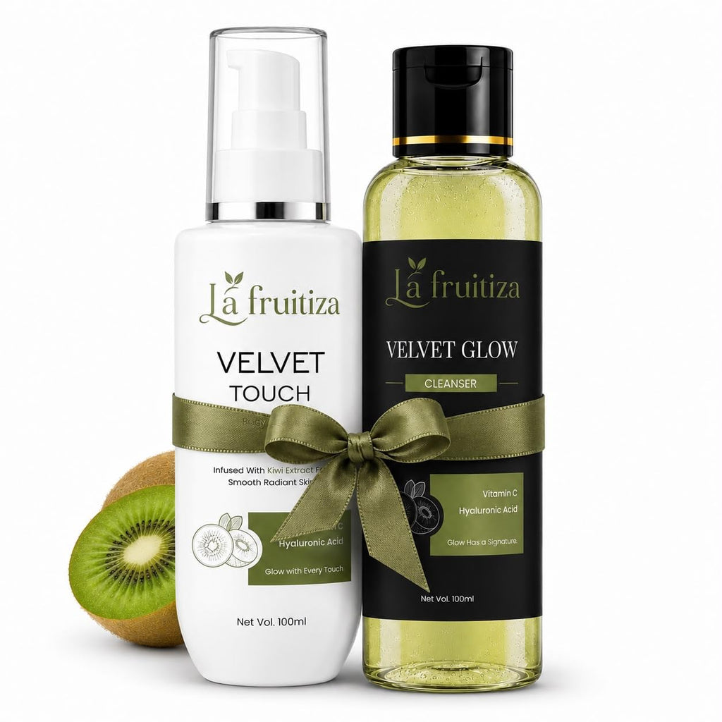 Velvet Glow & Velvet Touch Combo — Kiwi Extract, Vitamin C & Hyaluronic Acid Skincare Set