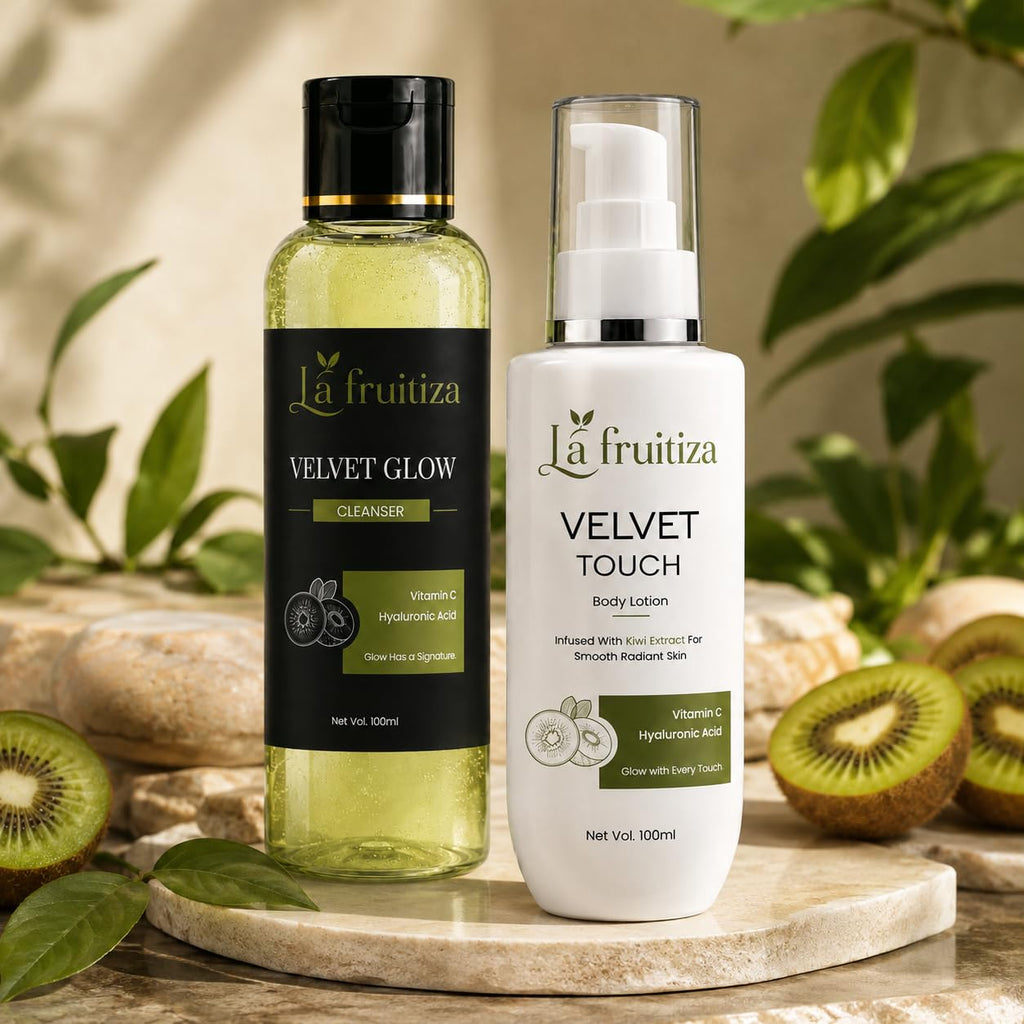 Velvet Glow & Velvet Touch Combo — Kiwi Extract, Vitamin C & Hyaluronic Acid Skincare Set